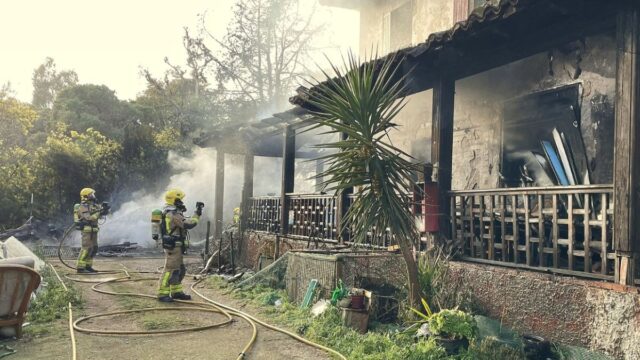 Imatge de la casa a l'incendi (Ajuntament de Blanes)