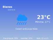 AEMET: El temps per a Blanes – 1 de Maig de 2026