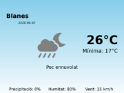 El temps avui 7 de Juny de 2026 a Blanes segons l’AEMET