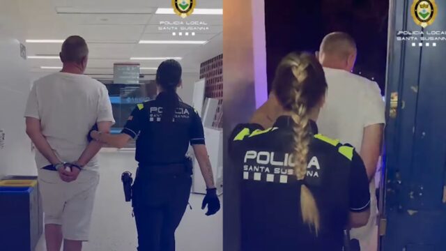 Imatges de l'home detingut acusat com autor d’un delicte d’homicidi dolós en grau de temptativa (Policia Local de Santa Susanna)