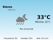 Previsió de l’AEMET a Blanes avui 22 de Juliol de 2026