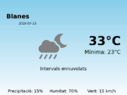 AEMET: El temps per a Blanes – 23 de Juliol de 2026