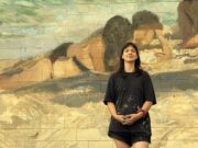 Acaba el mural d’art urbà d’Alba Fabre a Blanes, antic pavelló d’esports