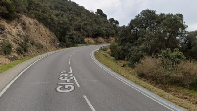 Imatge de la GI-682, carretera entre Lloret i Tossa